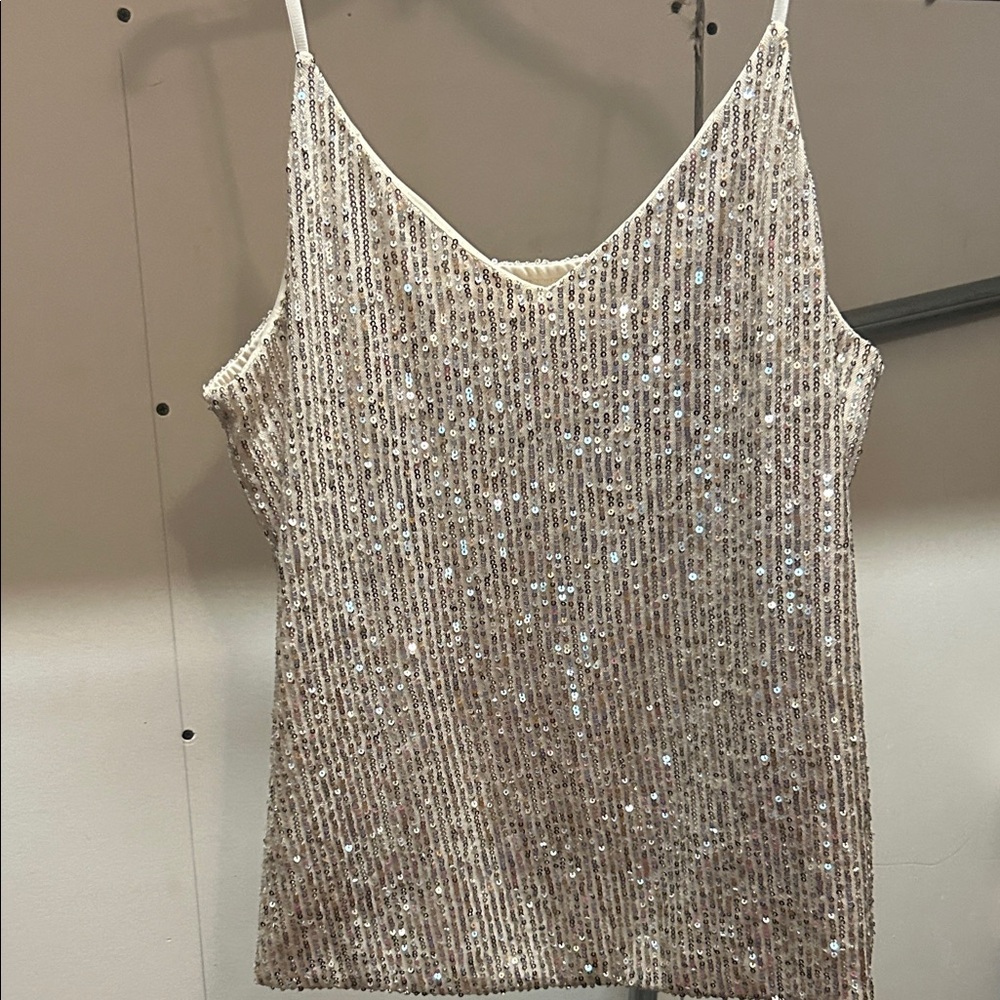 Shimmering Cream Sequin Camisole
